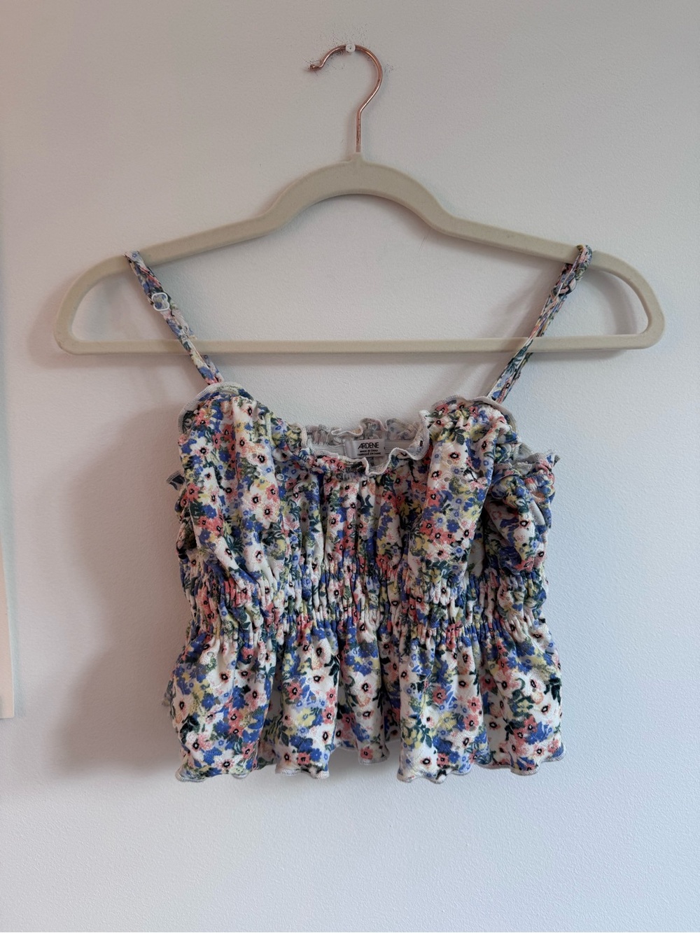 Floral Smocked Crop Tank Top -